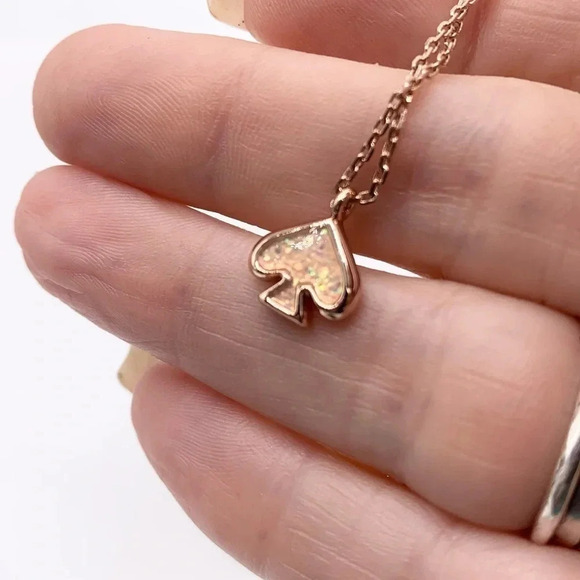 Kate Spade Rose Gold Everyday Spade Necklace NWT - Picture 3 of 3